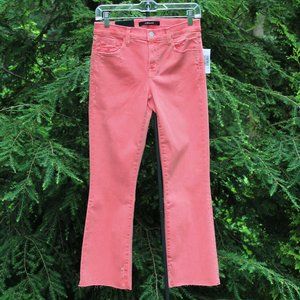 J Brand Selena Distressed Pink Bootcut Crop Jeans  NWT